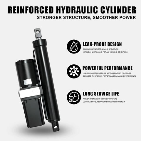 Reinforced hydraulic cylinder showcasing leak-proof design and strong performance for Heavy Duty Electric Scissor Lift Table With Foldable Design 300kg Capacity.