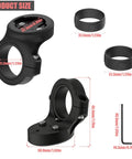 Universal Seatpost Bike Mount for Varia Radar RTL510 RTL515 RVR315 RearVue 820 Tail Light, clamp and spacers shown with measurements