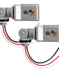 Two Pack Photocell Sensor For Outdoor Lights Dusk To Dawn Photoelectric Switch 120VAC 50 To 60 Hz Swivel Mount Weatherproof IP54 For Backyard Barns And All Outdoor Lighting, wired