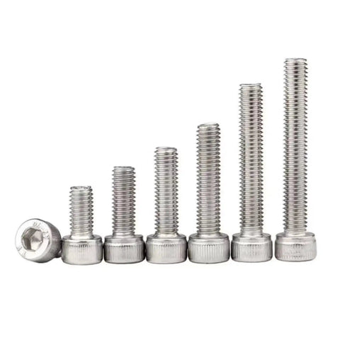 Bad Boy M2.5 X 17mm Socket Head Cap Screws, Allen Key Drive 304 Stainless Steel in various lengths and sizes.