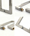 8 Inch Brushed Nickel Square Shower Door Handle Back To Back Replacement For Frameless Glass Doors 304 Stainless Steel Pull Hardware