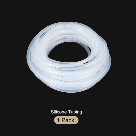 16 Ft Clear Silicone Tubing 3/32 Inch ID 5/32 Inch OD High Temperature Flexible Pure Silicone Hose coiled in a pack