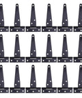 Beefy 4 Inch T Shaped Iron Hinges Set For Doors And Gates With Six Screw Holes in black finish arranged in rows