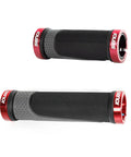 Lightweight Aluminum Bike Grips With 130mm And 90mm Lengths Fit 22.2mm Handlebars Anti Slip TPR Rubber Ergonomic Grip For Mountain BMX And Multispeed Bikes Red
