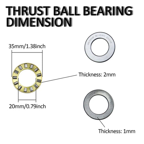 Thrust ball bearing dimensions for Upgraded Harmonic Balancer Installation Tool For GM 1997 Up V8 LS Engines
