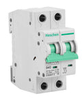Side view of DC Miniature Circuit Breaker 2-Pole 40 Amp Non-Polarized Type B 12V-110V DC MCB with 6kA Breaking Capacity