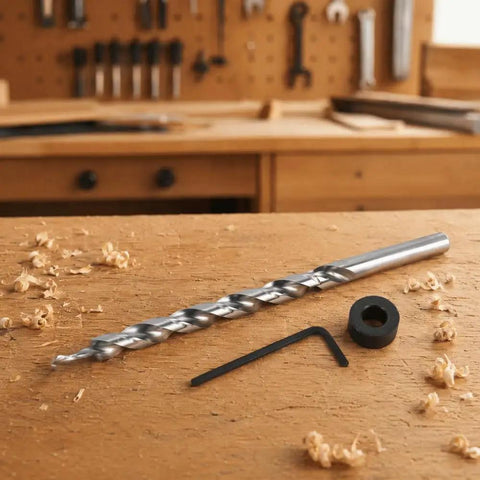 Anu Limen 9mm Round Shank Twist Step Drill Bit Set For Pocket Hole Jig Guide Kit With Wrench For Quick Wood Joinery And Furniture Making Projects That Get The Job Done Right, steel drill bit with wrench