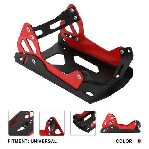 Heavy-Duty Steel Motorcycle Wheel Chock For Trailer Mount Built Tough, Anti-Rust Black And Red Finish, Universal use