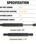 Front Hood Lift Support Shocks For Ford Explorer And Sport Trac 1995 To 2005 4067 Gas Spring Strut Rod Replacement specifications