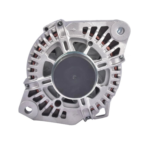 Front view of 110 Amp 12V Alternator Replacement For Hyundai Santa Fe Sonata Kia Optima Sorento L4 2.4L 2.0L Turbo 2010 2014 Drop In Ready With 6 Groove Clutch Pulley And CW Rotation OEM 37300 2G50