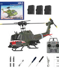 Huey RC Helicopter Shark Mouth Edition For Adults 1 To 48 Scale Flybarless 2.4G 6CH Stunt Helicopter with accessories