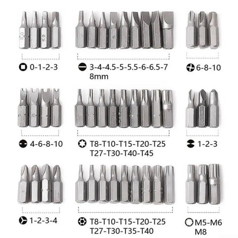 Huge 100 Piece Magnetic Screwdriver Bit Set With Hex Star Security Bits Perfect For Power Drills And Hand Drivers Versatile Tool Kit For Any Home Project, assorted metal bits