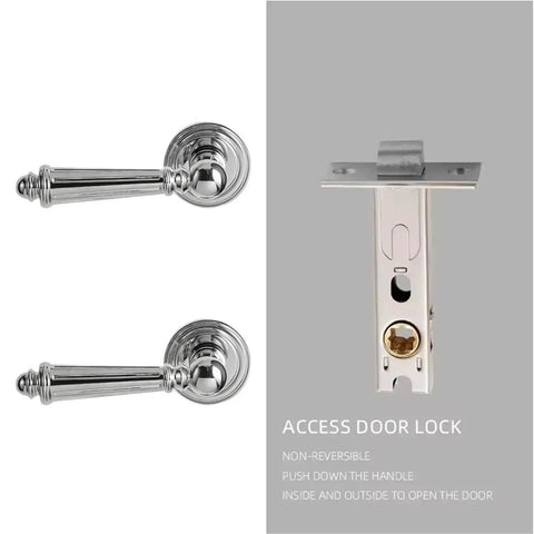 Door Lever Set With Shiny Chrome Finish For Interior Doors Dummy Passage Hardware For Bedroom And Bathroom Easy Install Smooth Operation Durable Brass Construction Classic Look For Your Crib Or Office
