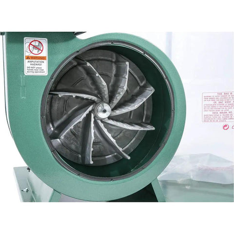 Fan blade detail of 1-1/2 HP Portable Dust Collector For The Shop, 1300 CFM Airflow, 9 Inch Static Pressure, 6 Inch Inlet With Dual 4 Inch Openings