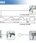 Diagram showing dimensions of MLS Exhaust Header Manifold Gasket With Bolts For Cadillac CTS Escalade Chevy Camaro Silverado GMC Pontiac LS Engines
