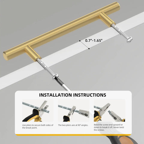 Installation of Pack Of 15 Dope Brushed Brass Cabinet Door Handles Pulls With 3 Inch Hole Centers And 5 Inch Overall Length drawer pulls