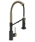 KRAUS Bolden 2-in-1 Pull Down Kitchen Faucet with Integrated Water Filter Tap for Reverse Osmosis or Water Filtration System in Spot-Free Antique Champagne Bronze/Matte Black, KFF-1610SFACBMB, 18-3/4 in height design.