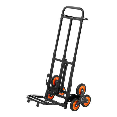Stair Climbing Dolly With Telescoping Handle 460 Lb Capacity Heavy Duty Folding Trolley Cart With Six Wheels For Stairs And Surfaces