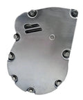 Electric AC Compressor Direct Fit Replacement For Tesla Model 3 and Model Y EV rear view showing metal casing and mounting points.