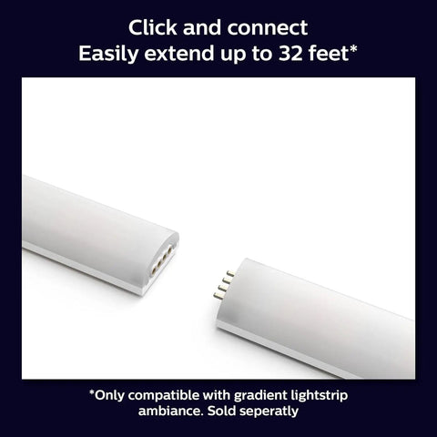 Connectors of Indoor 3-Foot Smart LED Light Strip Extension With Flowing Multicolor Effects Adds Hue Ambiance To Your Base Kit