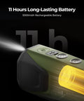 Thermal Imaging Monocular For Night Hunting With 256x192 IR, showing top buttons and glowing 5000mAh battery indicator