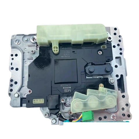 Up Your Ride With This TCU Valve Body Transmission Control Module Set For 2008 Plus Infinity Q50 top view showcasing electronic controls and connectors.