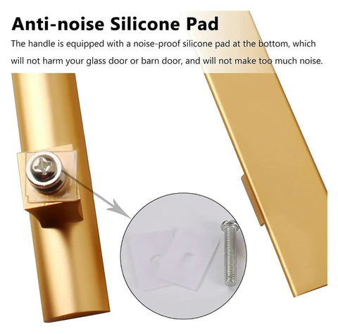 Slick Aluminum Door Handle For Sliding Glass Doors No Sweat Install showcases anti-noise silicone pad for better performance.