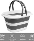 Collapsible 16L Mop Bucket, BPA Free Silicone And PP, Heavy Duty Portable Cleaning Bucket with handles