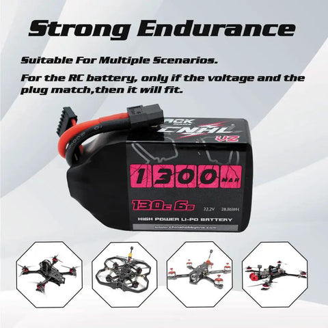 1300mAh 6S LiPo Battery Pack With XT60 Plug For FPV Drones RC Quadcopters Helicopters And Airplanes 130C High Discharge