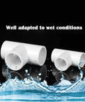 Workhorse 10 Pack Half Inch White PVC Tee Pipe Fittings 3 Way Slip Socket Connectors for wet conditions illustration