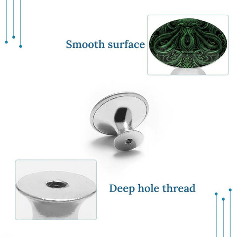 Two Pack Slick Stainless Steel Cabinet Knobs for Kitchen Cabinets and Dressers showing smooth satin finish and deep hole thread