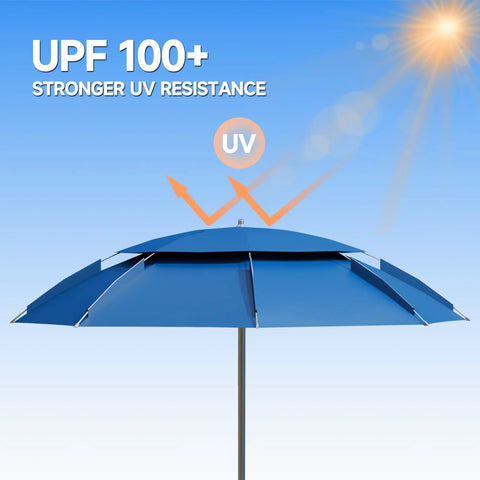 Go To Poolside Shade Umbrella For Above Ground Pools, Big Sunshade For Oval Or Rectangular Pools with UPF 100+ UV resistance.