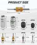 Air Conditioning Valve Core Kit For Most Cars With R12 R134a Compatible Cores And Teflon Seals size dimensions diagram