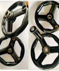 Heavy Duty Bakelite Three Spoke Handwheel 4 Inch To 8 Inch Dia With Removable Crank Handle For Industrial Machines And DIY Projects That Look Awesome And Feel Solid, black three-spoke