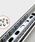 Heavy Duty Full Extension Drawer Slides 400mm 1 Pair Side Mount Ball Bearing Rails detail view with ball bearings