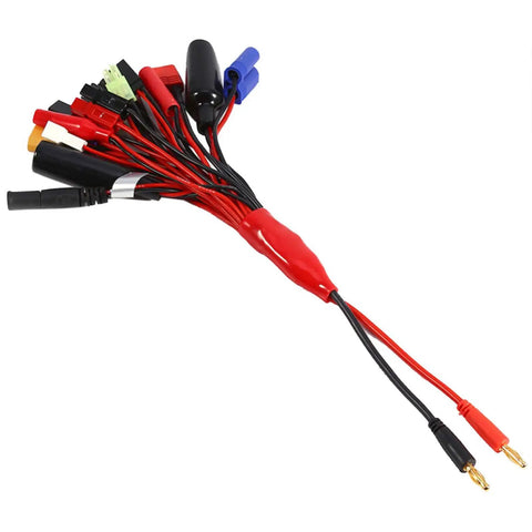 Do It All 19 In 1 Rc Car Truck LiPo Battery Charger Adapter with red and black universal cable connectors visible