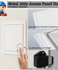Heavy Duty Aluminum Magnetic Drywall Access Panel Boasts Locking Design To Shield Plumbing And Wiring From Moisture Damage No Sweat Install Rock Solid Construction For Ceilings And Walls with hand pressing cover.
