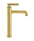 Avallon Single Hole Bathroom Faucet With High Arc Sleek Spout Single Handle Operation Pro Grade Solid Brass Construction Brushed Gold