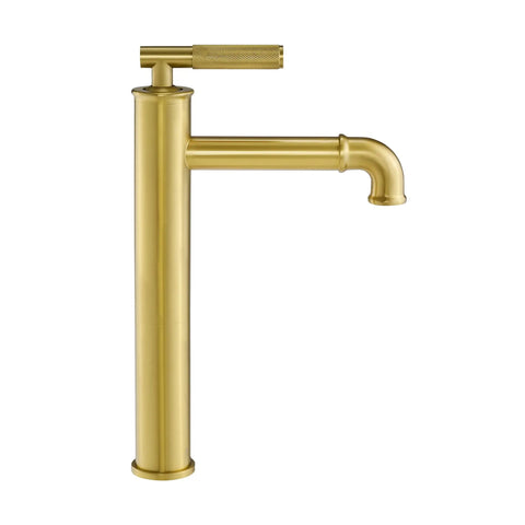 Avallon Single Hole Bathroom Faucet With High Arc Sleek Spout Single Handle Operation Pro Grade Solid Brass Construction Brushed Gold