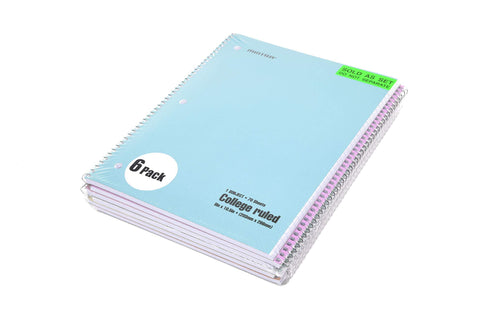Spiral Notebook Wirebound 1 Subject College Ruled Journal With 70 Sheets Of 56 Gsm Paper 8 By 10.5 Inch Perforated Microperf For Clean Tears