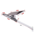 Heavy Duty 120W Solar Street Light With Motion Sensor Tough Aluminum Housing side view showing dimensions and solar panel for outdoor use.