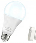 Detached Motion Sensor Light Bulb Kit With Split Design 60W Equivalent A19 LED 6000K Daylight White Wall Mounted Sensing Unit Reaches 26 Feet For No Blind Spots Motion Activated For Garage Basement Porch 1 Pack, bulb and sensor unit