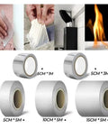 Multiple rolls of self adhesive butyl patch seal tape in various sizes showcased for roof, pipe leaks, duct fix, and crack repair.