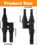 Dimensions of One Pair Solar Branch Y Connector For Parallel Connection Between Solar Panels FMM MFF MC4 Branch