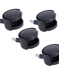 Rcniso Universal Casters Durable 360 Degree Swivel Casters for Furniture Supply 4 Pieces, black with metal stem.