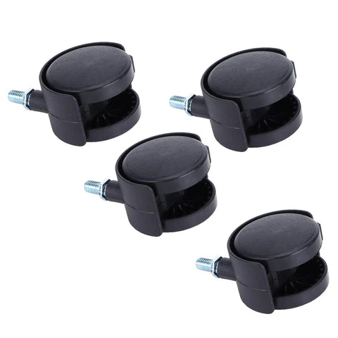 Rcniso Universal Casters Durable 360 Degree Swivel Casters for Furniture Supply 4 Pieces, black with metal stem.