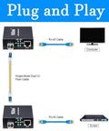 Gigabit Fiber Media Converter Kit With Two SFP LX Modules And RJ45 Ethernet Output diagram showing connection to computer and switch