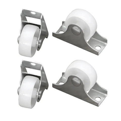 Small Fixed Non Swivel Rubber Furniture Casters With Sturdy Plastic Base For Drawers Cabinets And Trolleys Smooth As Silk Glide One Point Two Five Inch Quiet Caster Wheels 4 Pack No Sweat Setup