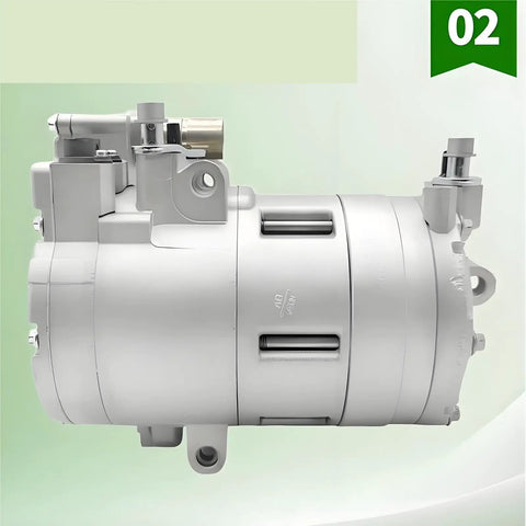 Heavy Duty Electric Hybrid AC Compressor For Bmw 530Le G38 X5 F15 I3 I8 R134a, side view showing connectors and mounting points.