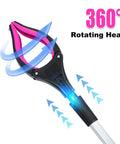 Grabber Reacher Tool, 32-inch foldable trash picker with purple grip and 360° rotating jaw